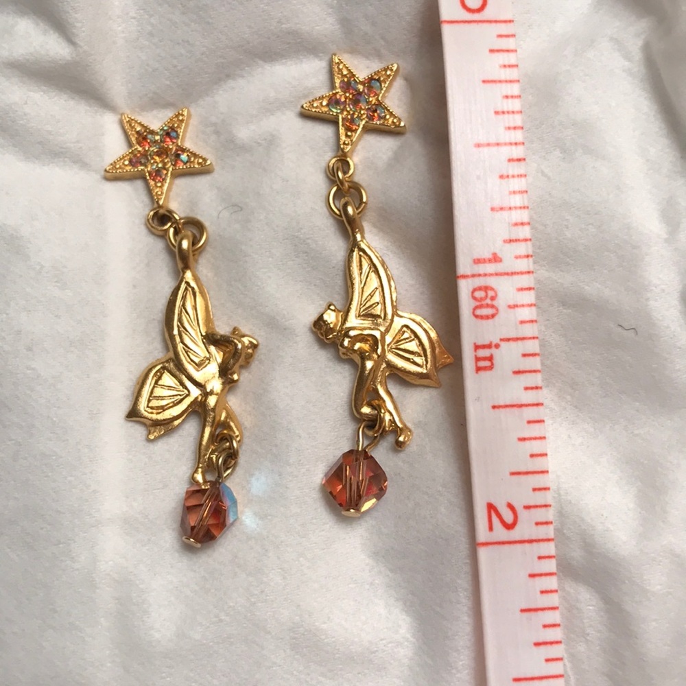 Earrings-fairies, crystals and crystal stars